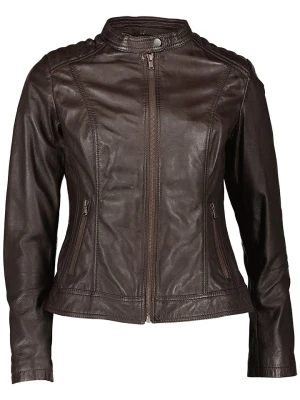 7eleven Skórzana kurtka "Merryl" w kolorze ciemnobrązowym rozmiar: 38