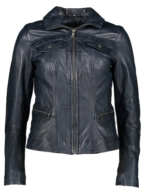 7eleven Skórzana kurtka "Mona" w kolorze granatowym rozmiar: 44