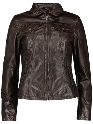 7eleven Skórzana kurtka "Peru" w kolorze ciemnobrązowym rozmiar: 40