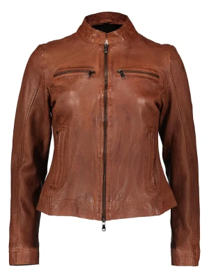 7eleven Skórzana kurtka "Rini" w kolorze jasnobrązowym rozmiar: 36