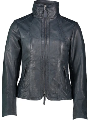 7eleven Skórzana kurtka "Serace" w kolorze granatowym rozmiar: 42