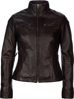7eleven Skórzana kurtka "Sevia" w kolorze ciemnobrązowym rozmiar: 36