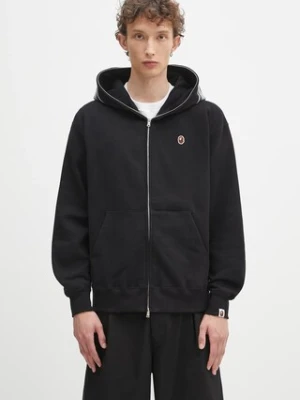 A Bathing Ape bluza bawełniana One point APE head shark męska kolor czarny z kapturem z aplikacją 1K80115305