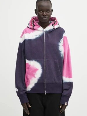 A Bathing Ape bluza Hand Dye Shark damska kolor granatowy z kapturem wzorzysta 001ZPL302008L