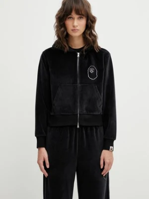 A Bathing Ape bluza welurowa Crystal Stone Ape Head