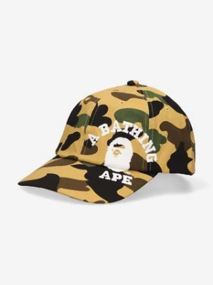 A Bathing Ape czapka z daszkiem bawełniana kolor żółty wzorzysta 001CPI801009M-YELLOW