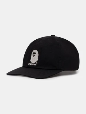 A Bathing Ape czapka z daszkiem Gore-tex wind stopper kolor czarny z aplikacją 1K70180007
