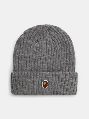 A Bathing Ape czapka z domieszką wełny One point kolor szary z grubej dzianiny 1K80281003