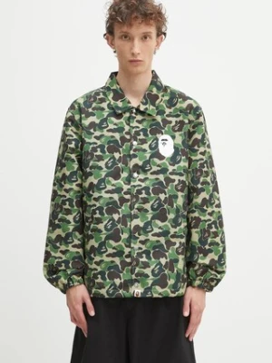 A Bathing Ape kurtka ABC camo coach jacket kolor zielony przejściowa 1L30140010