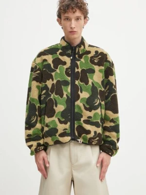 A Bathing Ape kurtka dwustronna ABC camo boa ripstop reversible kolor zielony zimowa 1K80140010