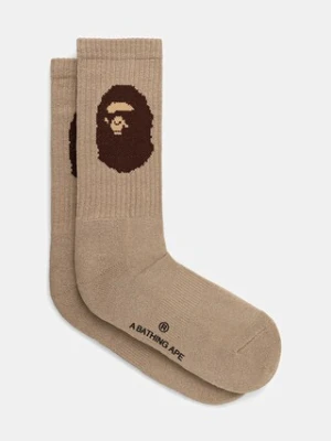 A Bathing Ape skarpetki APE head męskie kolor beżowy 1K80184001