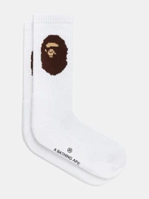 A Bathing Ape skarpetki APE head męskie kolor biały 1K80184001