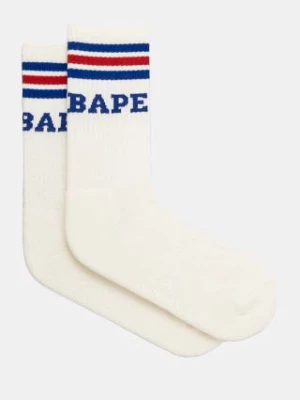 A Bathing Ape skarpetki Bape Stripe męskie kolor beżowy 1K80184003