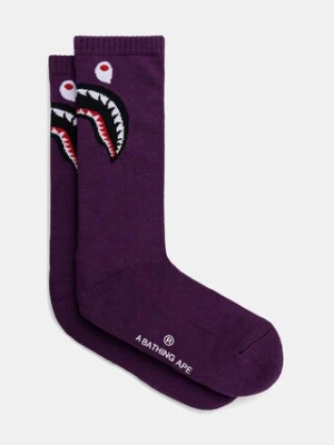 A Bathing Ape skarpetki Shark męskie kolor fioletowy 1K80184002
