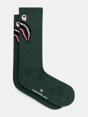 A Bathing Ape skarpetki Shark męskie kolor zielony 1K80184002