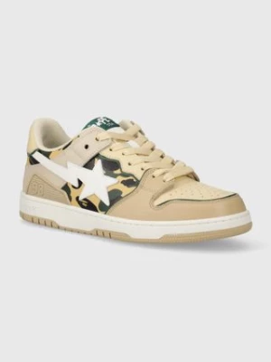 A Bathing Ape sneakersy skórzane Bape Sk8 Sta #4 M1 kolor beżowy 1J30191026