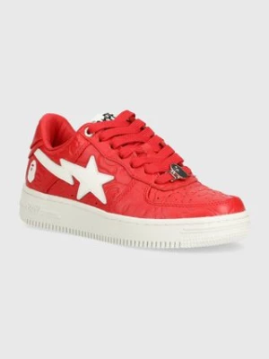 A Bathing Ape sneakersy skórzane Bape Sta #3 L kolor czerwony 1J80291052