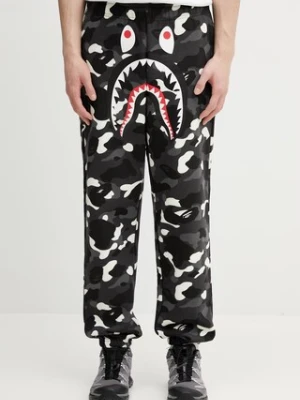 A Bathing Ape spodnie dresowe bawełniane City Camo Shark