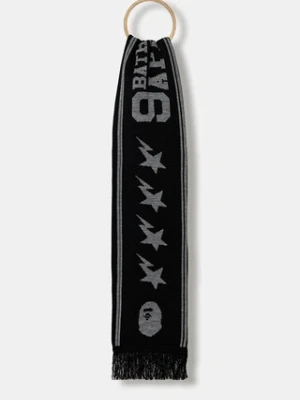 A Bathing Ape szalik z domieszką wełny Jacquard kolor czarny wzorzysty 1K80182011
