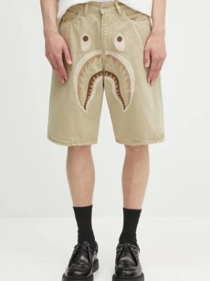 Zdjęcie produktu A Bathing Ape szorty bawełniane Shark garment dye męskie kolor beżowy 1L30151001