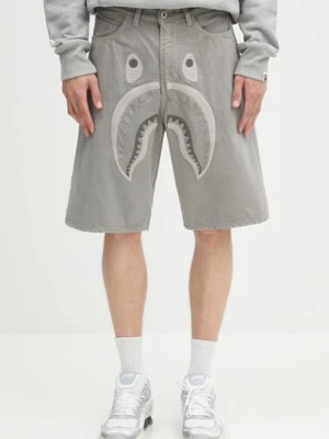 A Bathing Ape szorty bawełniane Shark garment dye męskie kolor szary 1L30151001