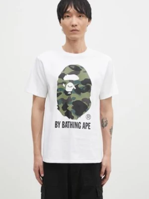 A Bathing Ape t-shirt bawełniany 1ST CAMO BY BATHING APE TEE męski kolor biały z nadrukiem 1K80110012