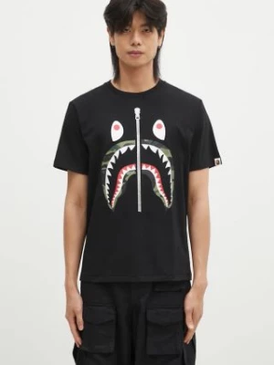 A Bathing Ape t-shirt bawełniany 1ST CAMO SHARK TEE męski kolor czarny z nadrukiem 1K80110013