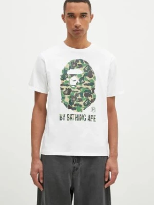 A Bathing Ape t-shirt bawełniany Abc Camo męski kolor biały z nadrukiem 1K80110006