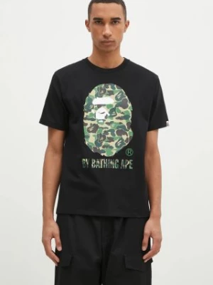 A Bathing Ape t-shirt bawełniany Abc Camo męski kolor czarny z nadrukiem 1K80110006