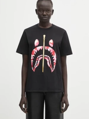 A Bathing Ape t-shirt bawełniany ABC Camo Shark damski kolor czarny 1L30210008