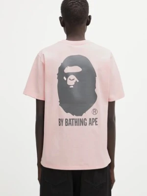 A Bathing Ape t-shirt bawełniany Ape Head One Point damski kolor różowy 001TEL302070L