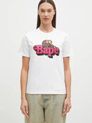 A Bathing Ape t-shirt bawełniany BABY LISA ON BAPE TEE damski kolor biały 2K80210115