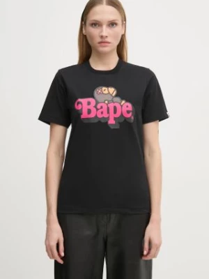 A Bathing Ape t-shirt bawełniany BABY LISA ON BAPE TEE damski kolor czarny 2K80210115