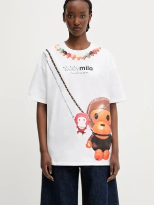 A Bathing Ape t-shirt bawełniany Baby Milo Fake Print Oversized damski kolor biały 2L30209012