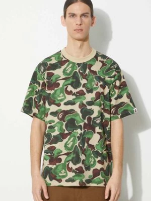 A Bathing Ape t-shirt bawełniany Bape Art Camo Ape Head One Point Tee męski kolor zielony wzorzysty 1J80109057