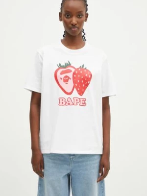 A Bathing Ape t-shirt bawełniany Bape Strawberry damski kolor biały 1K80210115