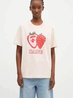 A Bathing Ape t-shirt bawełniany Bape Strawberry damski kolor pomarańczowy 1K80210115