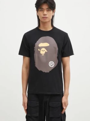 A Bathing Ape t-shirt bawełniany BIG APE HEAD TEE męski kolor czarny z nadrukiem 1K80110002