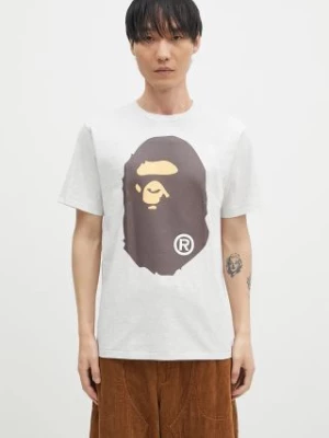 A Bathing Ape t-shirt bawełniany BIG APE HEAD TEE męski kolor szary z nadrukiem 1K80110002