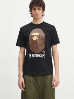 A Bathing Ape t-shirt bawełniany By Bathing Ape męski kolor czarny z nadrukiem 1L30110002