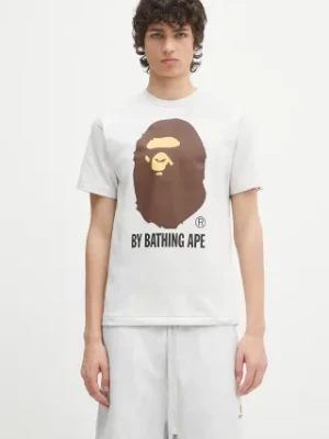 A Bathing Ape t-shirt bawełniany By Bathing Ape męski kolor szary z nadrukiem 1L30110002