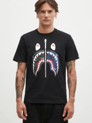 A Bathing Ape t-shirt bawełniany Color Camo Separate Shark męski kolor czarny z nadrukiem 1K80110021