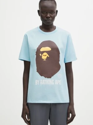 A Bathing Ape t-shirt bawełniany damski kolor niebieski 001TEL302002L