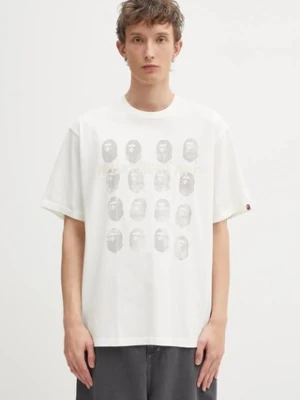 A Bathing Ape t-shirt bawełniany Garment Dye Logo męski kolor beżowy z nadrukiem 1L30109348