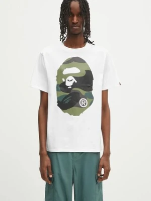 A Bathing Ape t-shirt bawełniany Giant 1St Camo Big Ape Head męski kolor biały wzorzysty 1L30110015