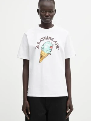 A Bathing Ape t-shirt bawełniany Ice Cream damski kolor biały 001TEL302043L