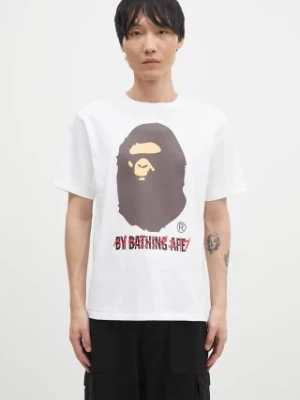 A Bathing Ape t-shirt bawełniany KATAKANA BY BATHING APE TEE męski kolor biały z nadrukiem 1K80110026