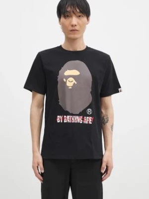 A Bathing Ape t-shirt bawełniany KATAKANA BY BATHING APE TEE męski kolor czarny z nadrukiem 1K80110026