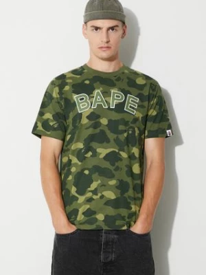 A Bathing Ape t-shirt bawełniany kolor zielony wzorzysty