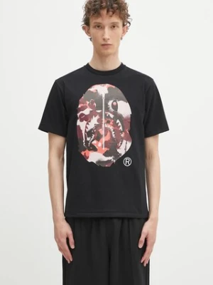 A Bathing Ape t-shirt bawełniany Map camo APE head shark męski kolor czarny z nadrukiem 1L30110023